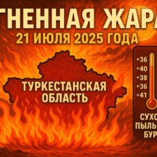 Пекло наступает: по всей области ожидается аномальная жара и пыльные бури Жара в Туркестанской области