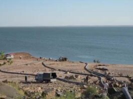 Перекачка воды из Шардаринского водохранилища