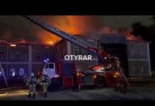 Крупный пожар ликвидировали в здании акимата в Шымкенте Пожар в здании акимата Абайского района г. Шымкента