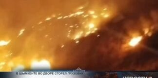 Грузовик с хозпостройками сгорел во дворе частного дома в Шымкенте Пожар