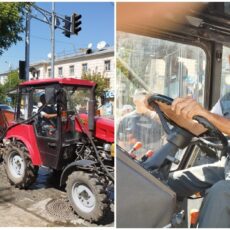 В Шымкенте моют тротуары Мойка тротуаров в Шымкенте