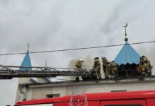 В Шымкенте спасатели МЧС ликвидировали возгорание в мечети Спасатели МЧС ликвидировали возгорание в мечети