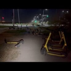 В Шымкенте полиция провела рейд по незаконным стоянкам самокатов