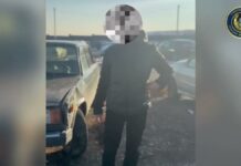 Мужчина на автомобиле снёс новогоднюю ёлку в Туркестанской области