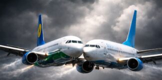 Два самолета чуть не столкнулись в небе над Шымкентом