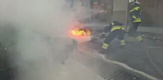 Автомобиль сгорел в Шымкенте