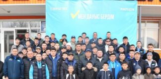 Спортсмены национальной сборной Туркестана по боксу приняли участие в референдуме