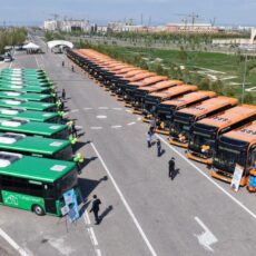 Автопарк Туркестана пополнился современными электроавтобусами