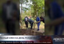 90-летний ветеран из Шымкента отметил юбилей посадкой клена