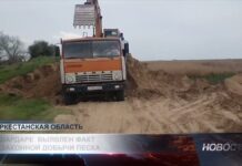 В Шардаре выявлен факт незаконной добычи песка