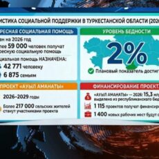 Статистика социальной поддержки в Туркестанской области