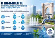 В Шымкенте снизилось среднее потребление воды на одного жителя