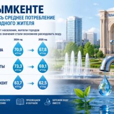 В Шымкенте снизилось среднее потребление воды на одного жителя