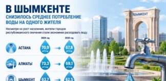 В Шымкенте снизилось среднее потребление воды на одного жителя