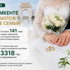 26.06.2026: в Шымкенте 141 пара решила создать семью