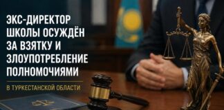Экс-директор школы в Туркестанской области осуждён за взятку и злоупотребление полномочиями