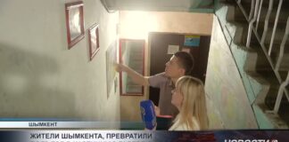 Жители Шымкента превратили подъезд в картинную галерею