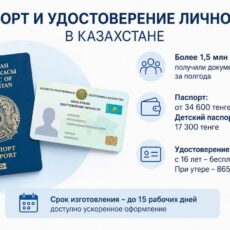 Сколько казахстанцы платят за паспорт и удостоверение личности