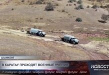 Артиллерийско-зенитные подразделения тренируются в Каратау
