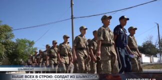 Солдат из Шымкента привлекает внимание ростом
