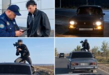 Ради эффектного кадра нарушили ПДД в Туркестанской области