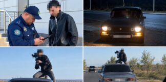 Ради эффектного кадра нарушили ПДД в Туркестанской области